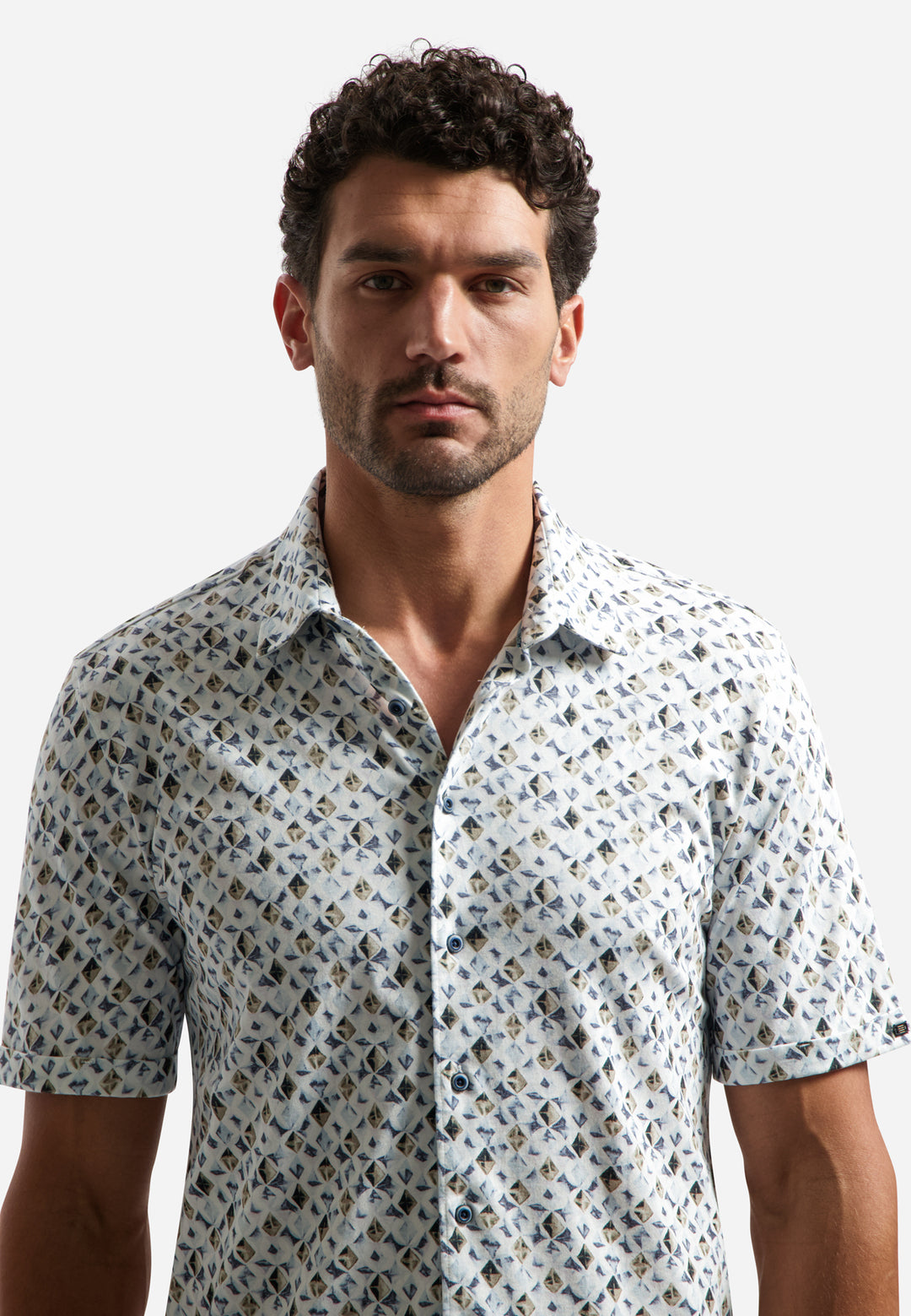 Shirt Short Sleeve Jersey Allover Printed, Blue 030 Bild 4