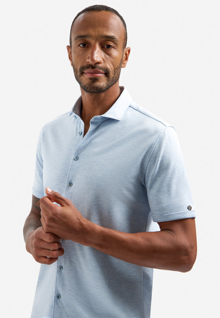 Shirt Short Sleeve Melange Jersey, Blue 030 Bild 4