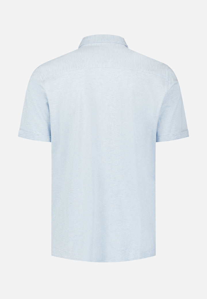 Shirt Short Sleeve Melange Jersey, Blue 030 Bild 6