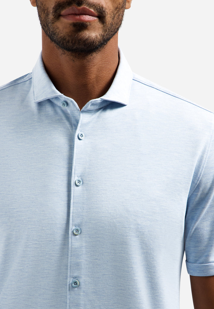 Shirt Short Sleeve Melange Jersey, Blue 030 Bild 7