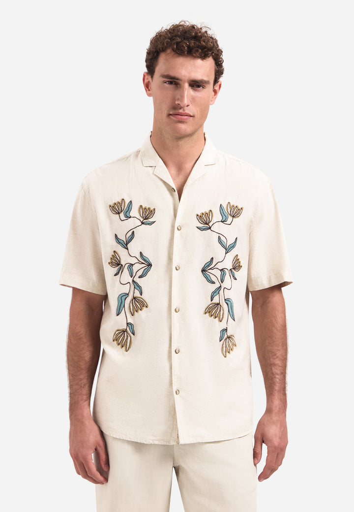 Shirt Short Sleeve Placed Embroidery, Stone 014 Bild 1