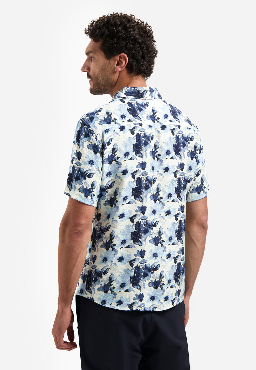 Shirt Short Sleeve Stretch Allover Printed, Blue 030 Bild 2