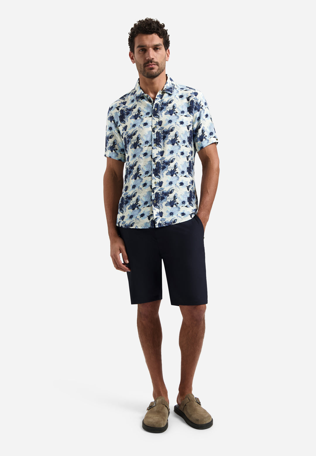 Shirt Short Sleeve Stretch Allover Printed, Blue 030 Bild 3