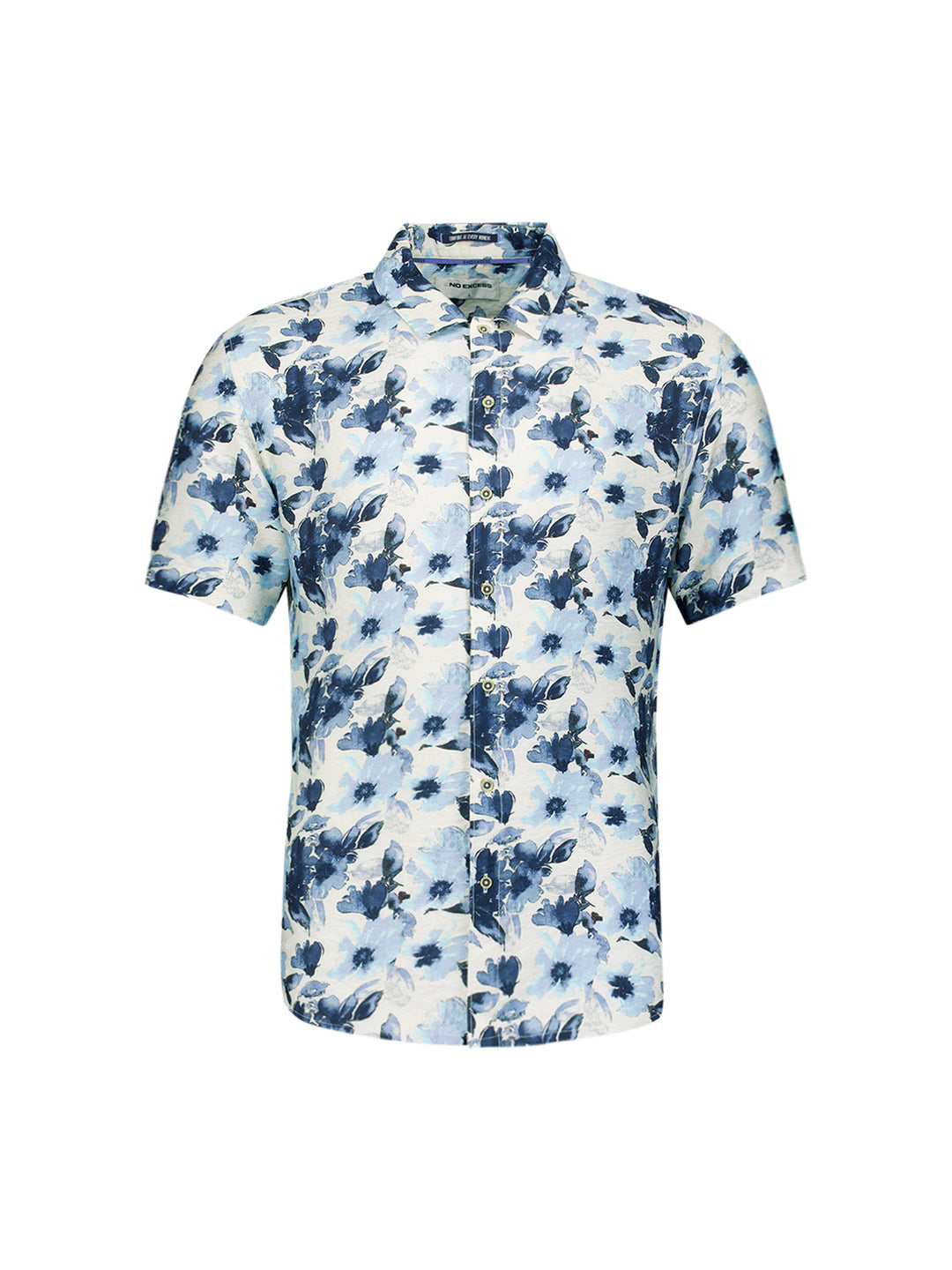 Shirt Short Sleeve Stretch Allover Printed, Blue 030 Bild 5