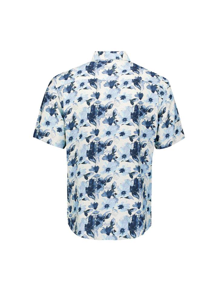 Shirt Short Sleeve Stretch Allover Printed, Blue 030 Bild 6