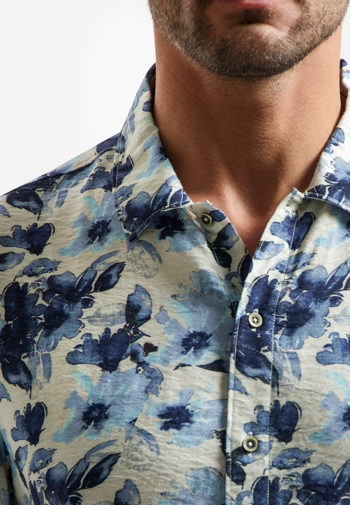Shirt Short Sleeve Stretch Allover Printed, Blue 030 Bild 7