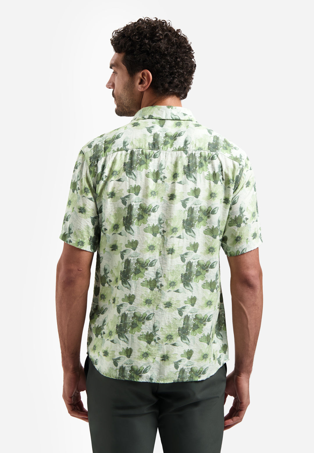 Shirt Short Sleeve Stretch Allover Printed, Green 050 Bild 2