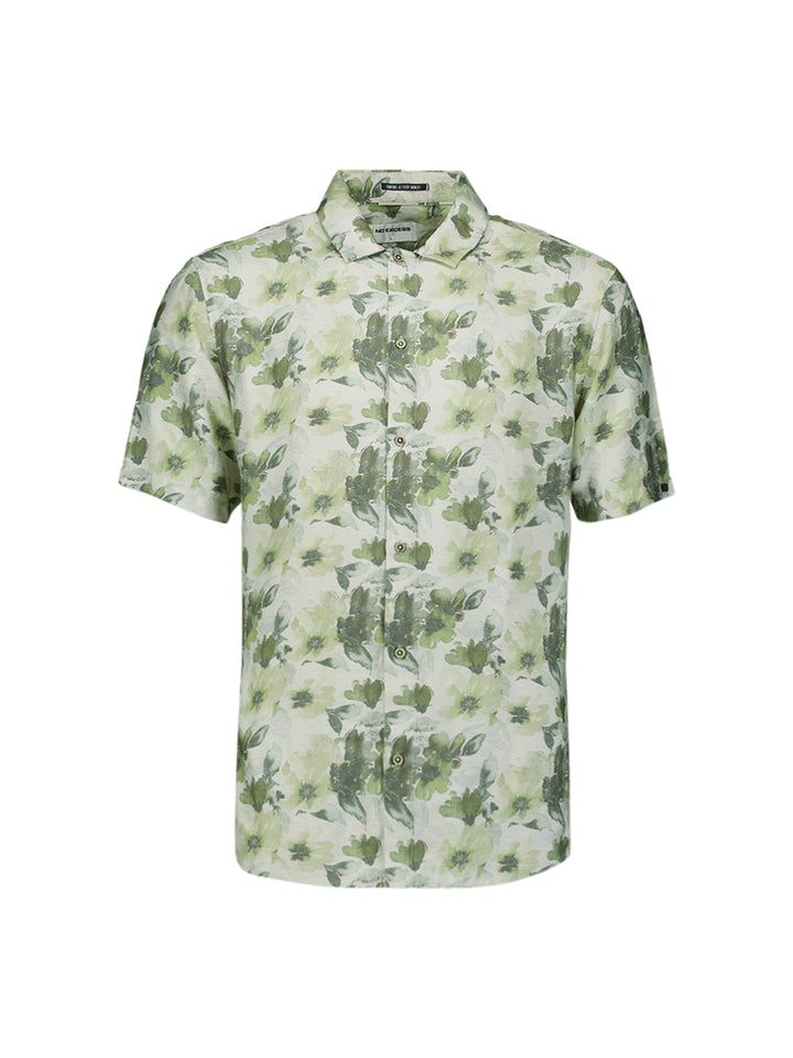 Shirt Short Sleeve Stretch Allover Printed, Green 050 Bild 5