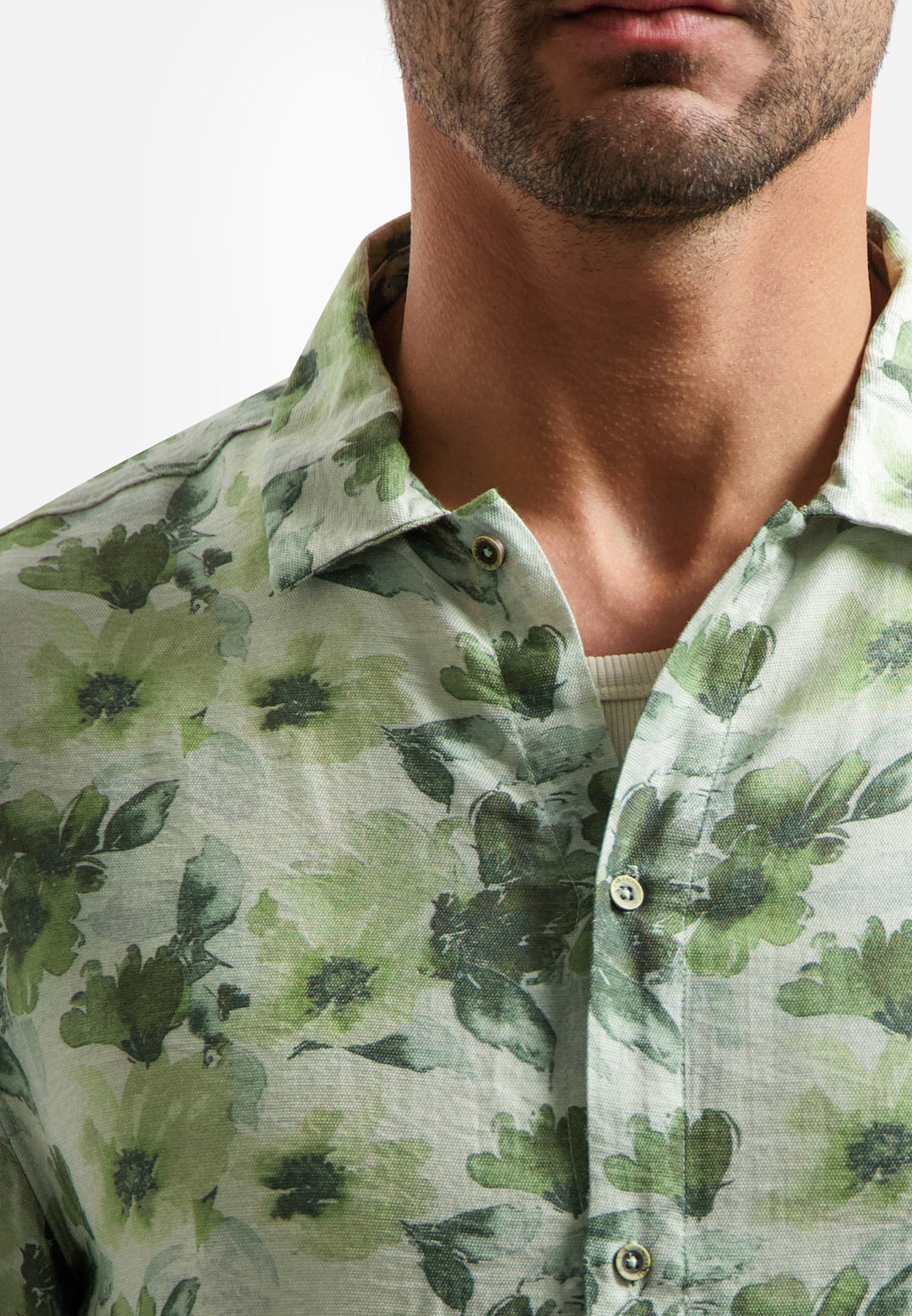 Shirt Short Sleeve Stretch Allover Printed, Green 050 Bild 7