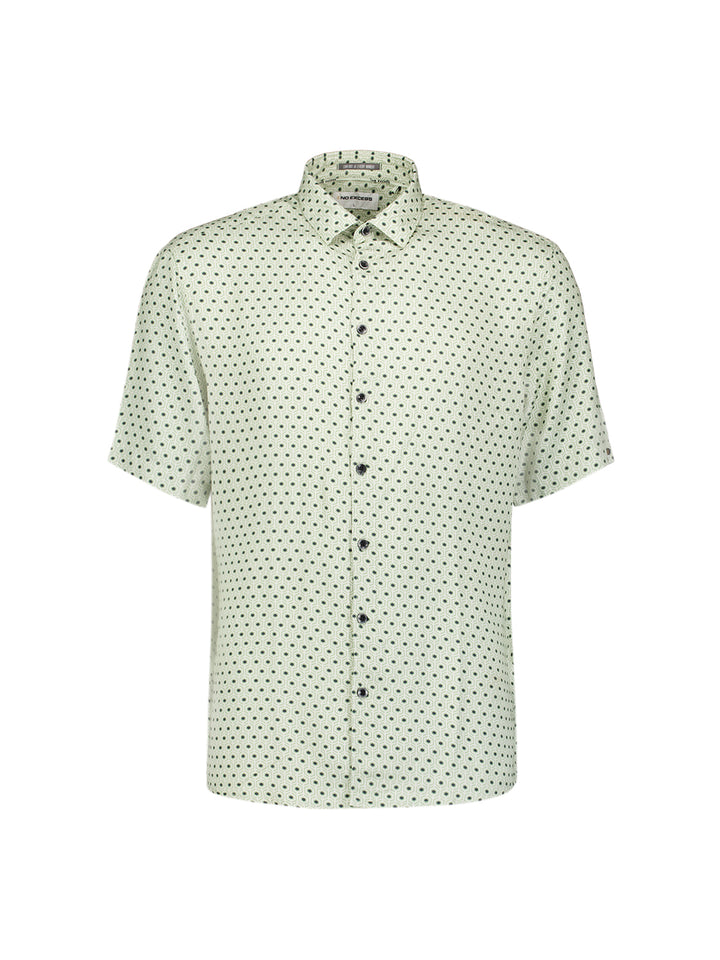 Shirt Short Sleeve Stretch Allover Printed, Green 050 Bild 1