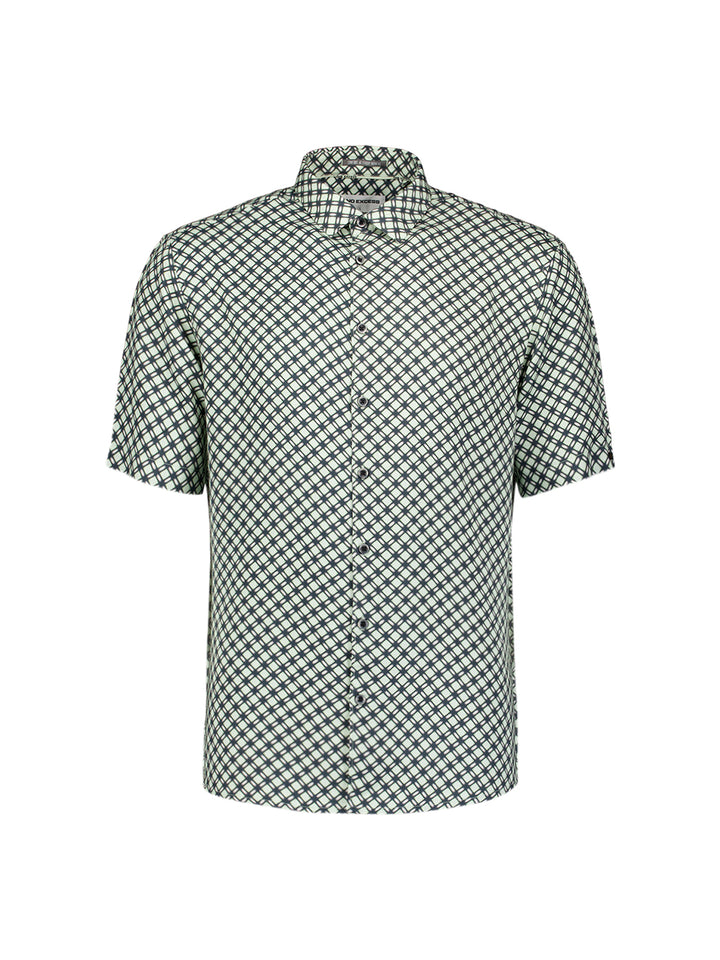 Shirt Short Sleeve Stretch Allover Printed, Green 050 Bild 5