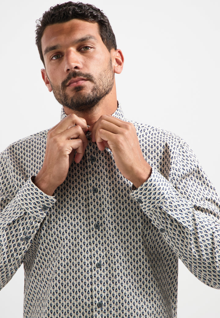 Shirt Stretch Allover Printed, White 010 Bild 7