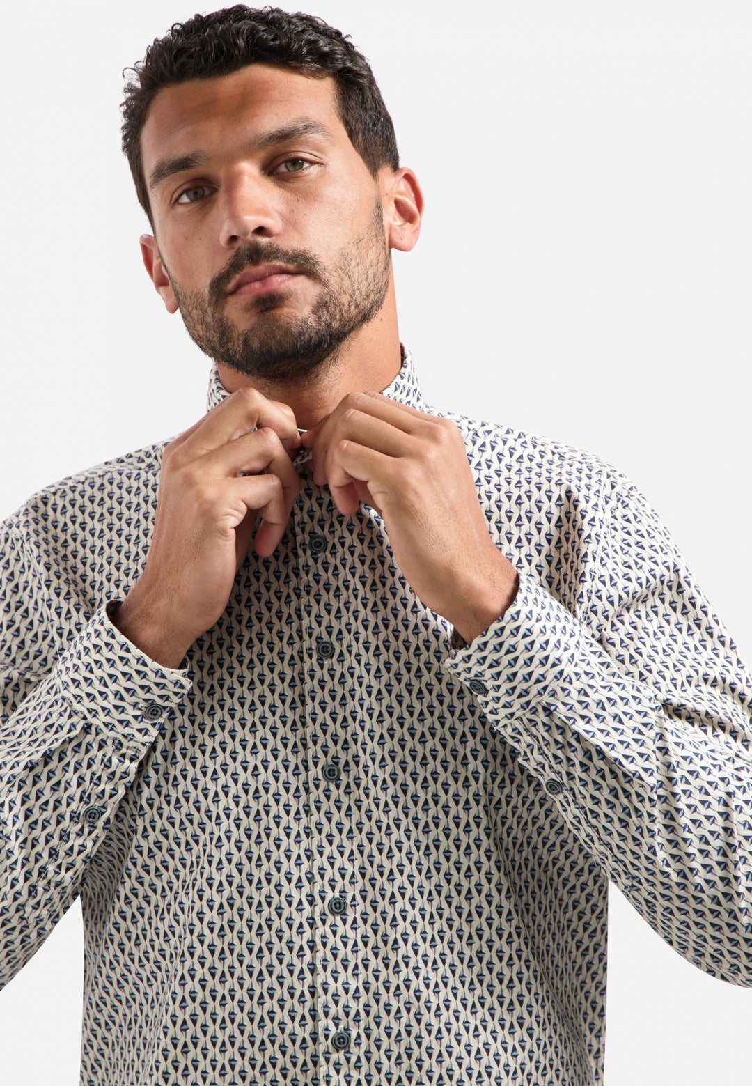 Shirt Stretch Allover Printed, White 010 Bild 8
