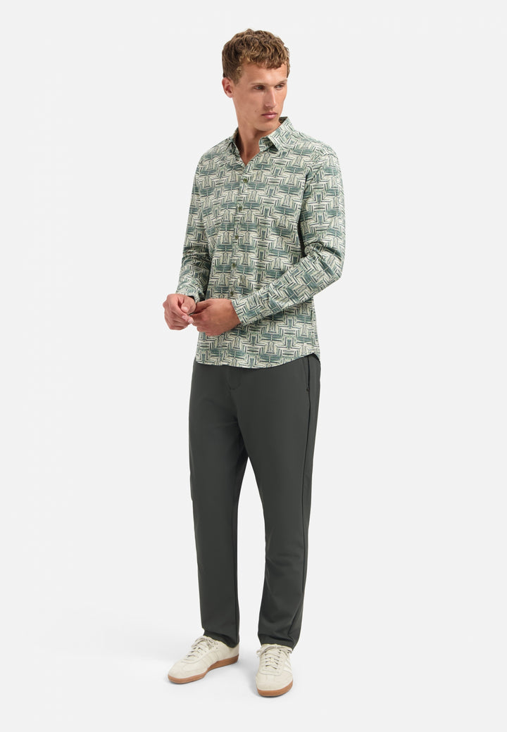 Shirt Stretch Allover Printed, Dark Green 052 Bild 3