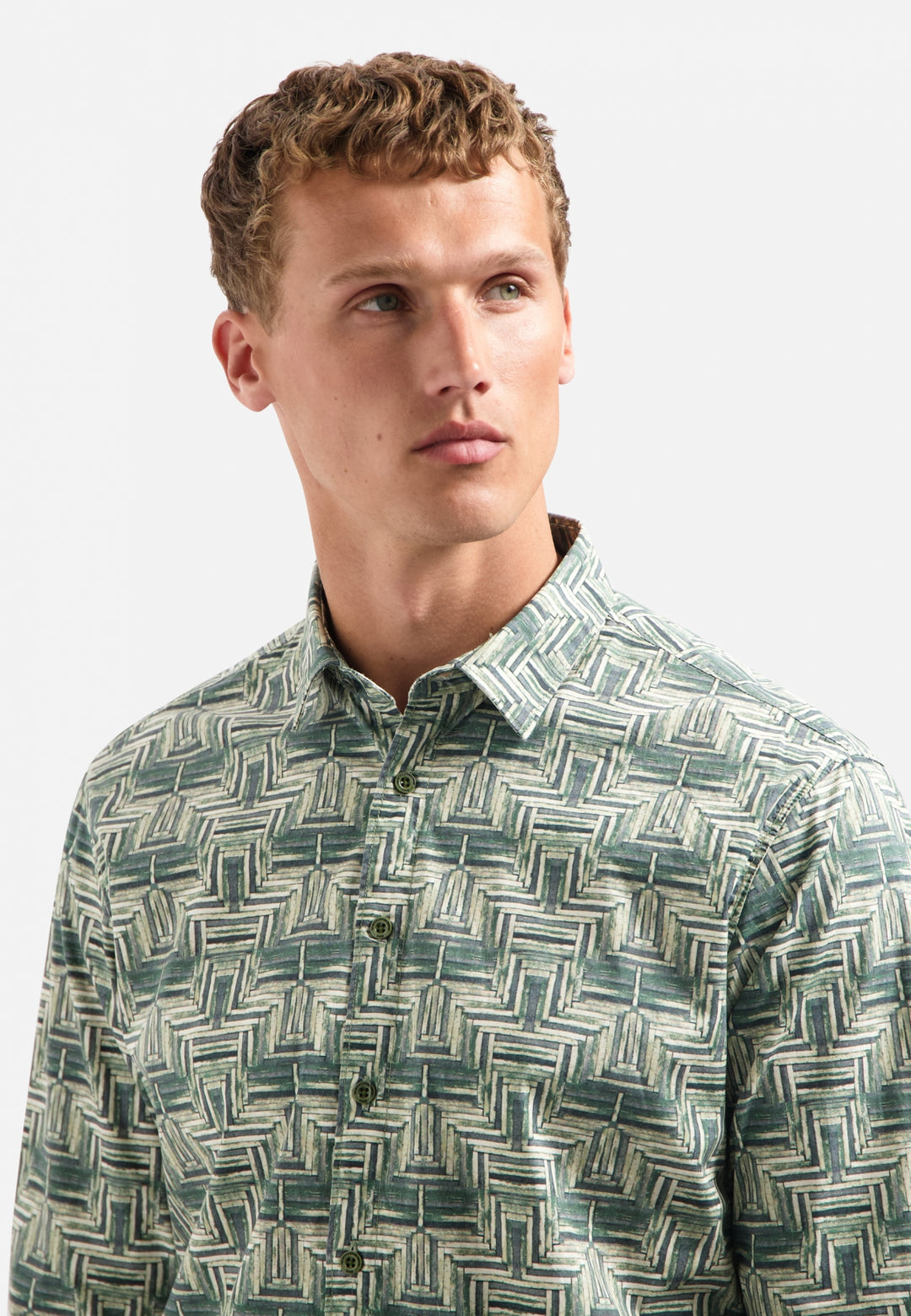 Shirt Stretch Allover Printed, Dark Green 052 Bild 4