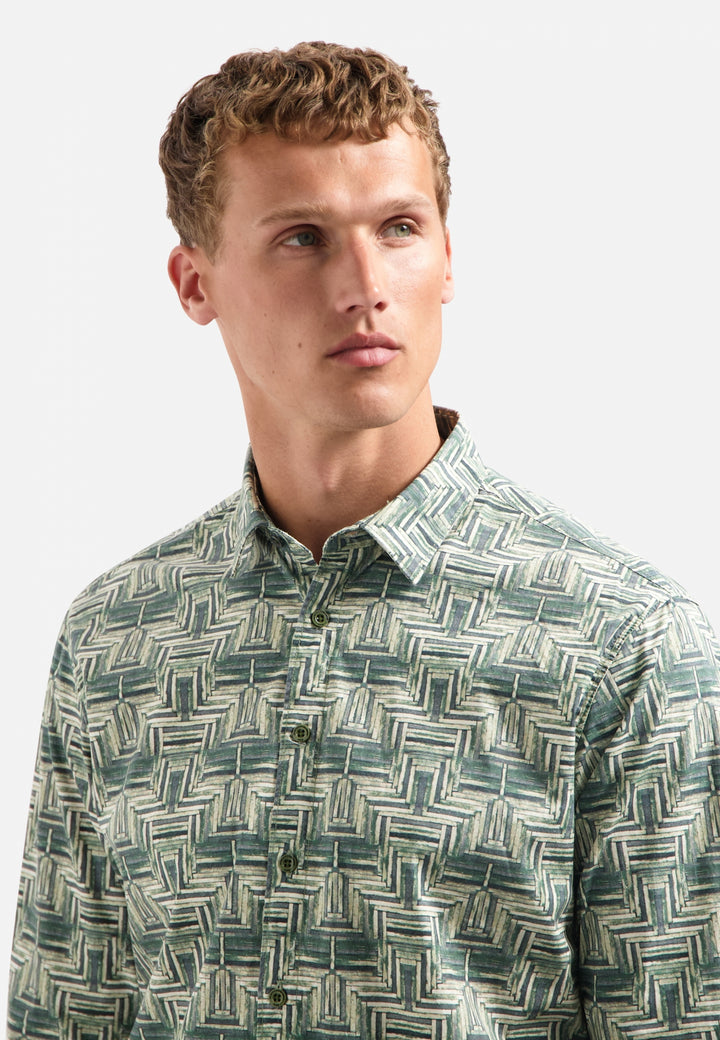 Shirt Stretch Allover Printed, Dark Green 052 Bild 4