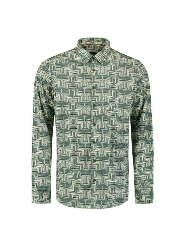 Shirt Stretch Allover Printed, Dark Green 052 Bild 5