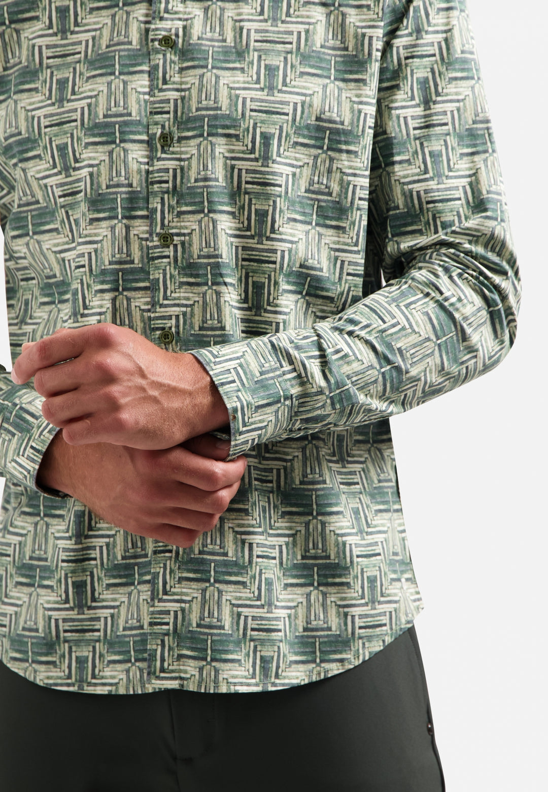 Shirt Stretch Allover Printed, Dark Green 052 Bild 7