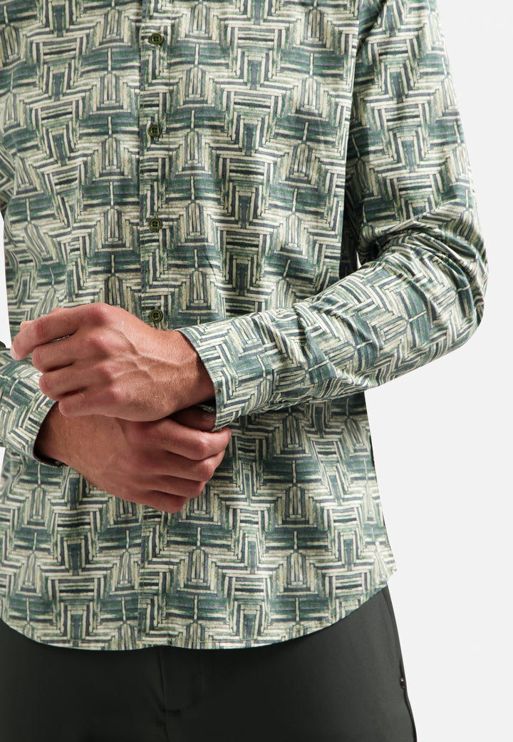 Shirt Stretch Allover Printed, Dark Green 052 Bild 7