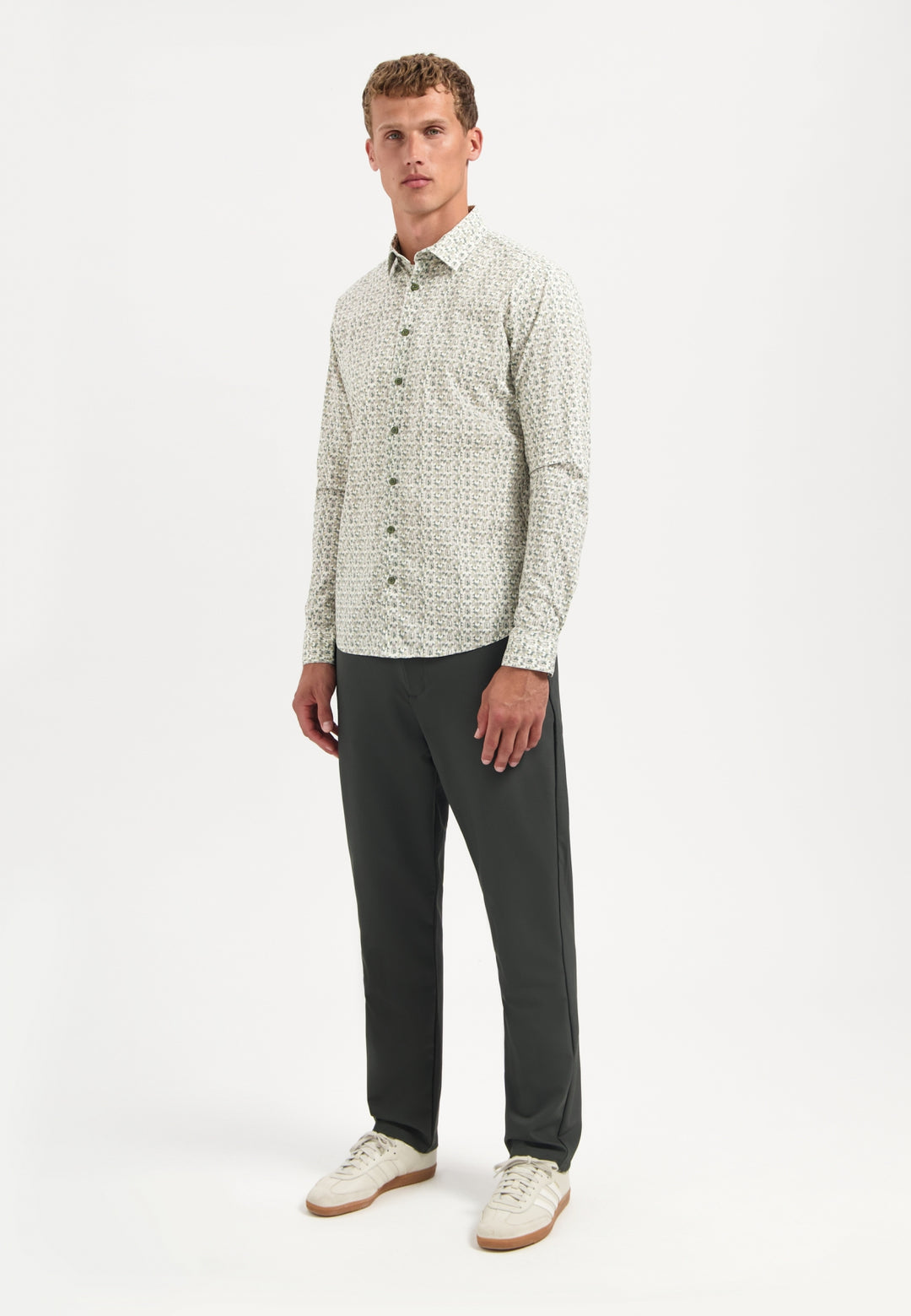 Shirt Stretch Allover Printed, Dark Green 052 Bild 3