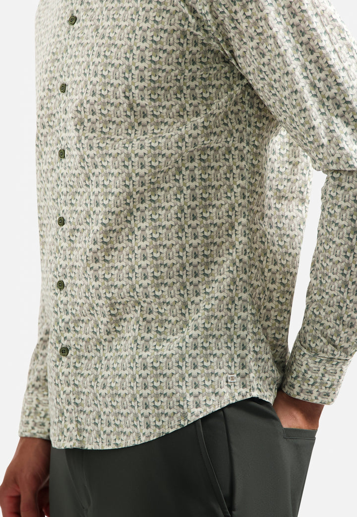 Shirt Stretch Allover Printed, Dark Green 052 Bild 8
