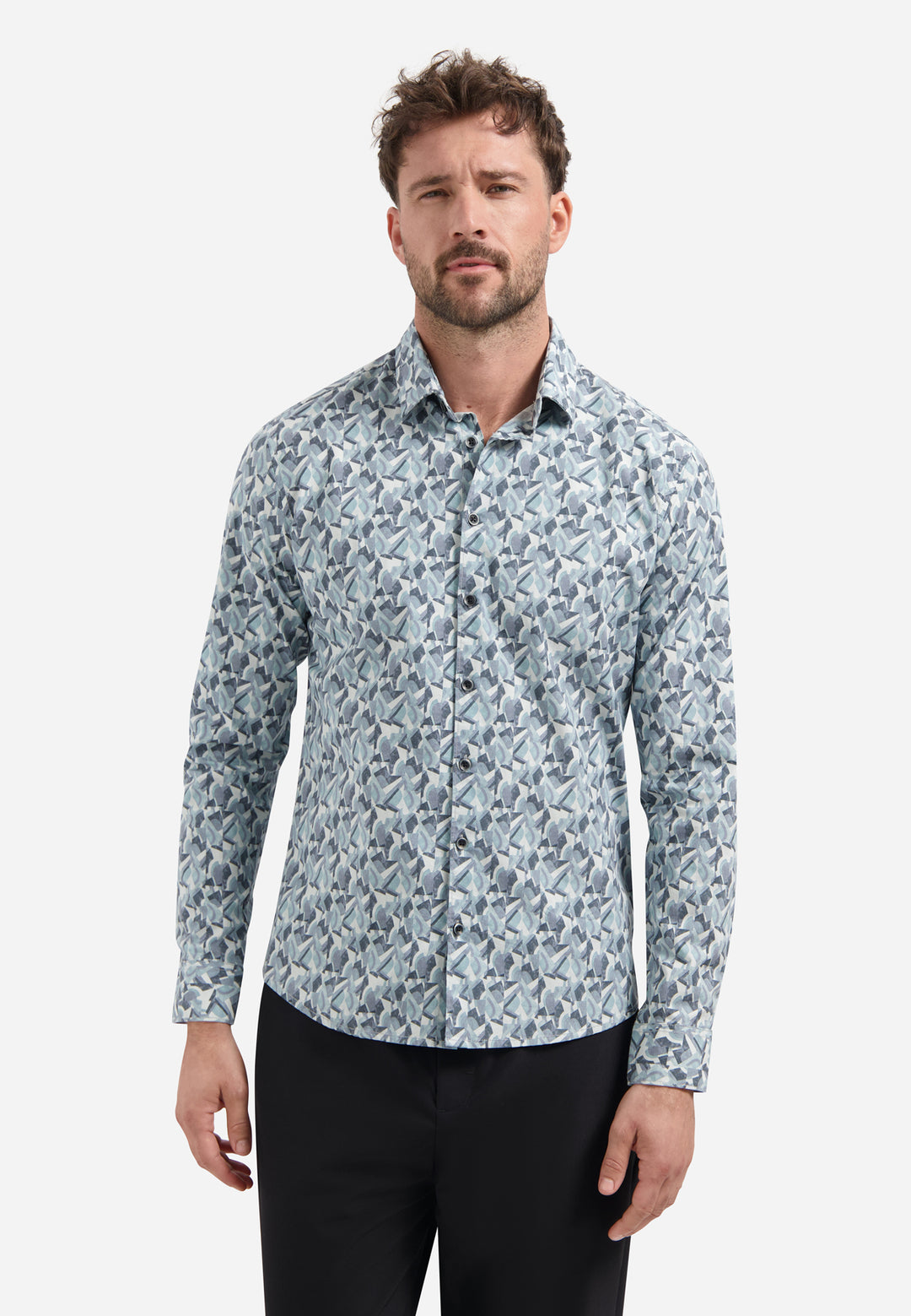 Shirt Stretch Allover Printed, Dark Steel 124 Bild 1