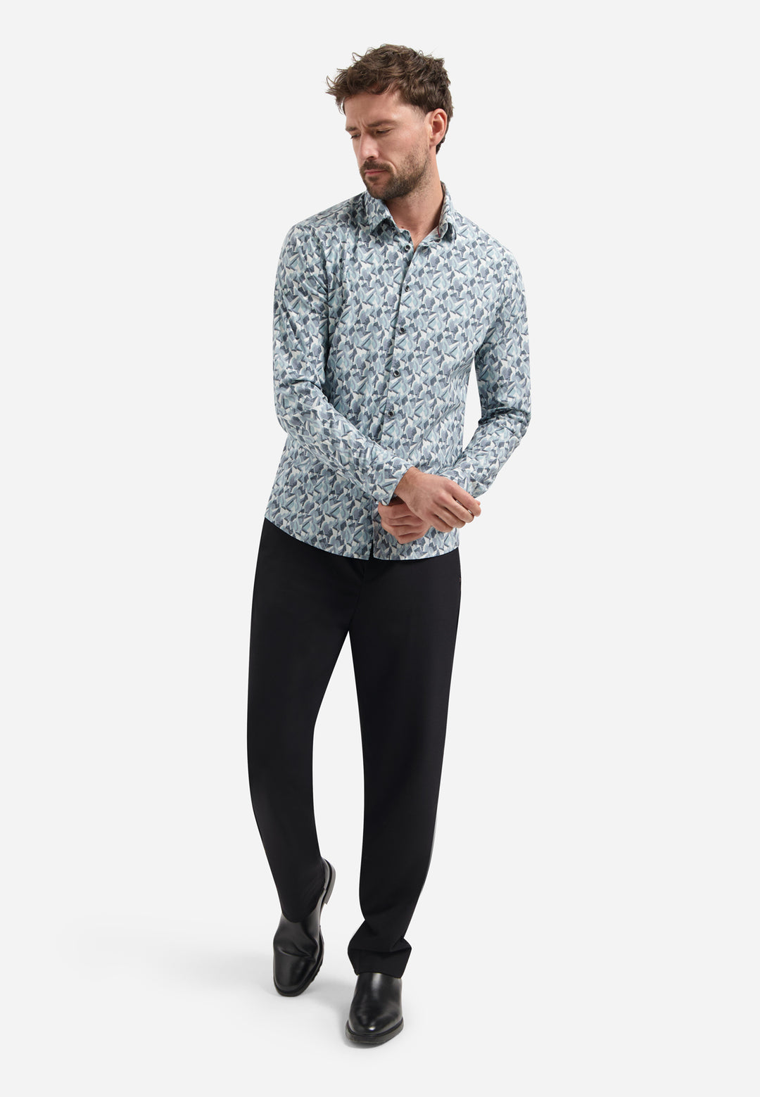 Shirt Stretch Allover Printed, Dark Steel 124 Bild 3