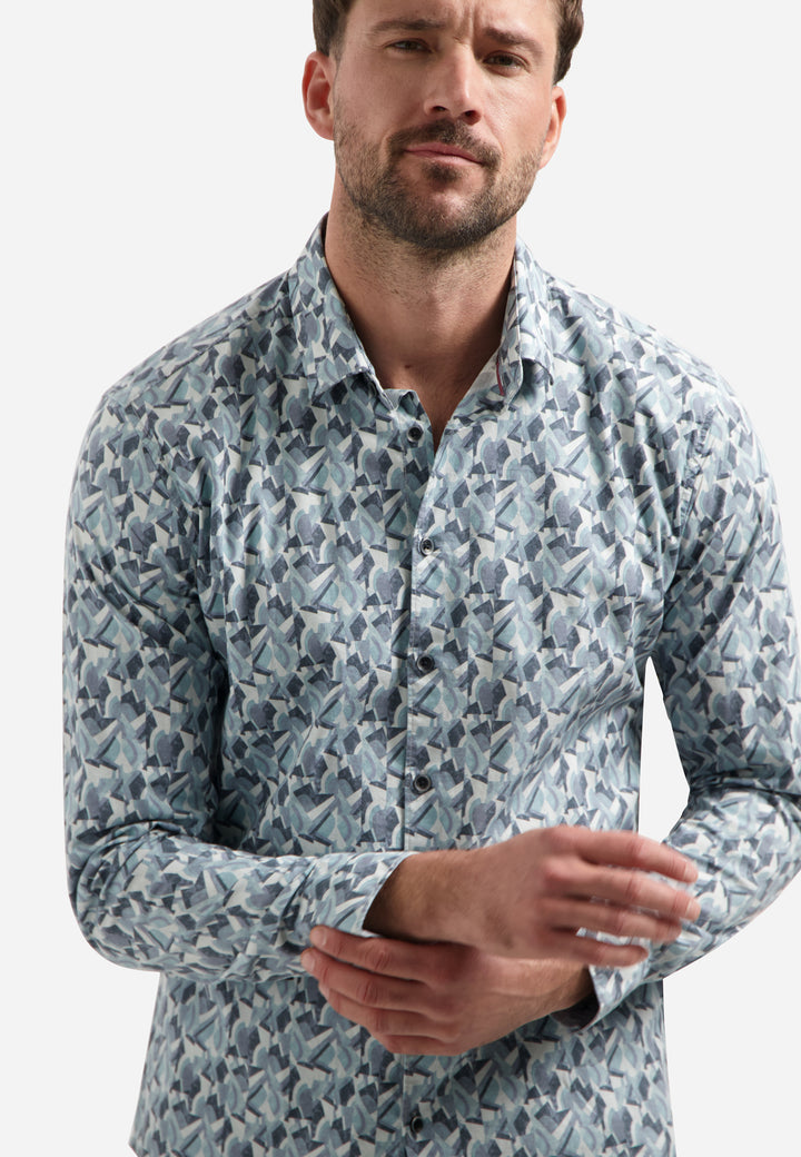Shirt Stretch Allover Printed, Dark Steel 124 Bild 4