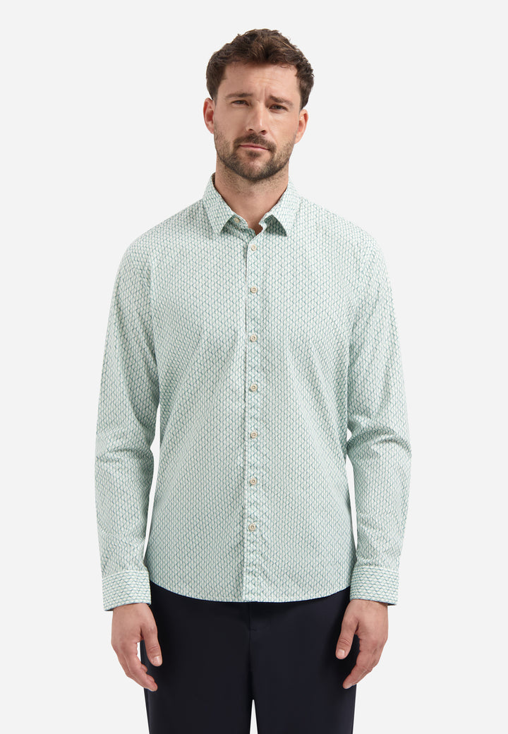 Shirt Stretch Allover Printed, Seablue 039 Bild 1