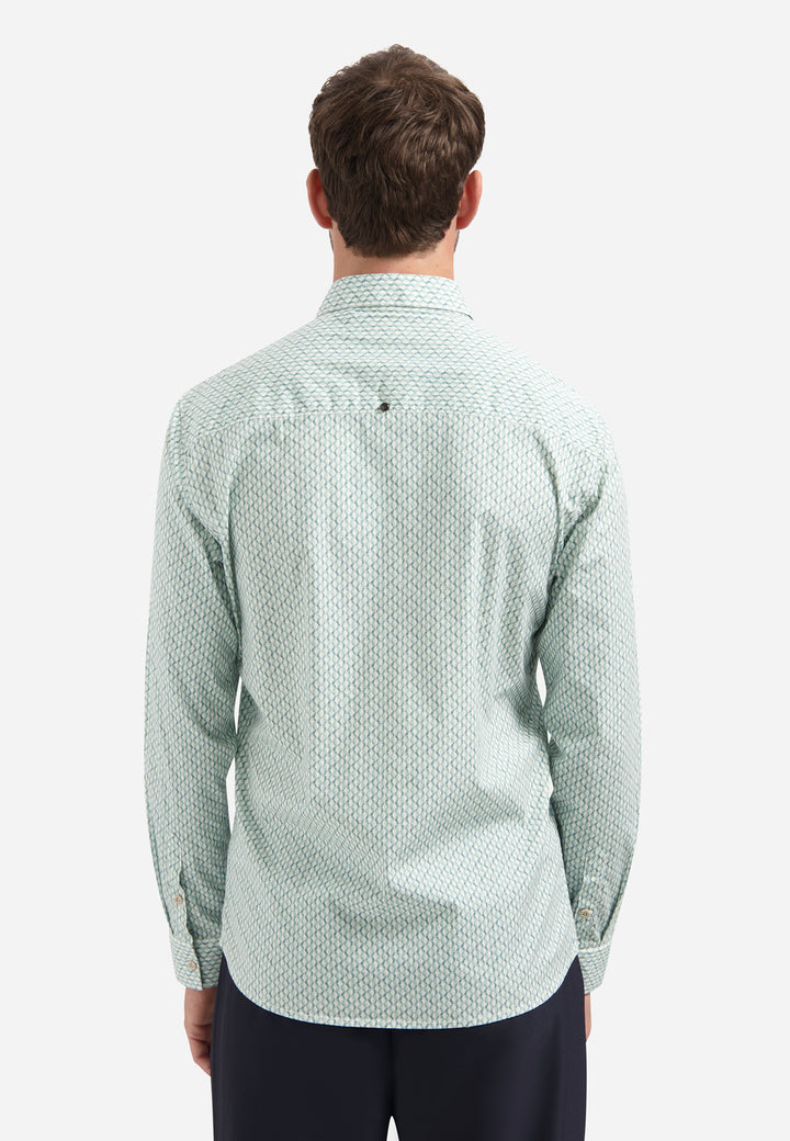 Shirt Stretch Allover Printed, Seablue 039 Bild 2