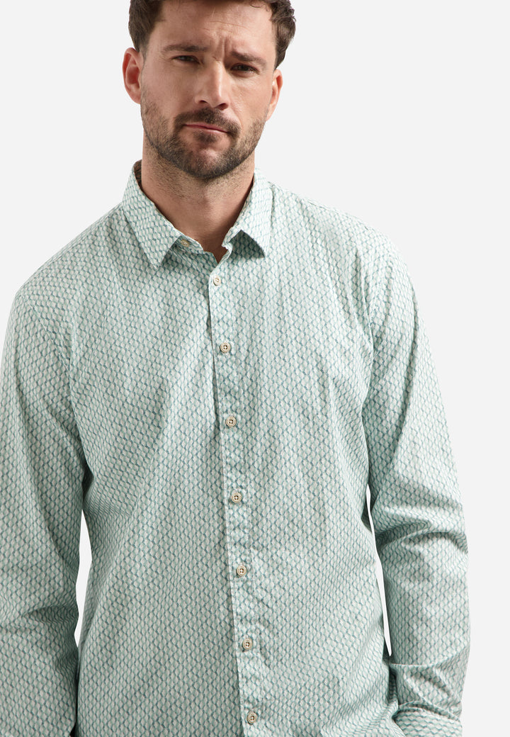 Shirt Stretch Allover Printed, Seablue 039 Bild 4