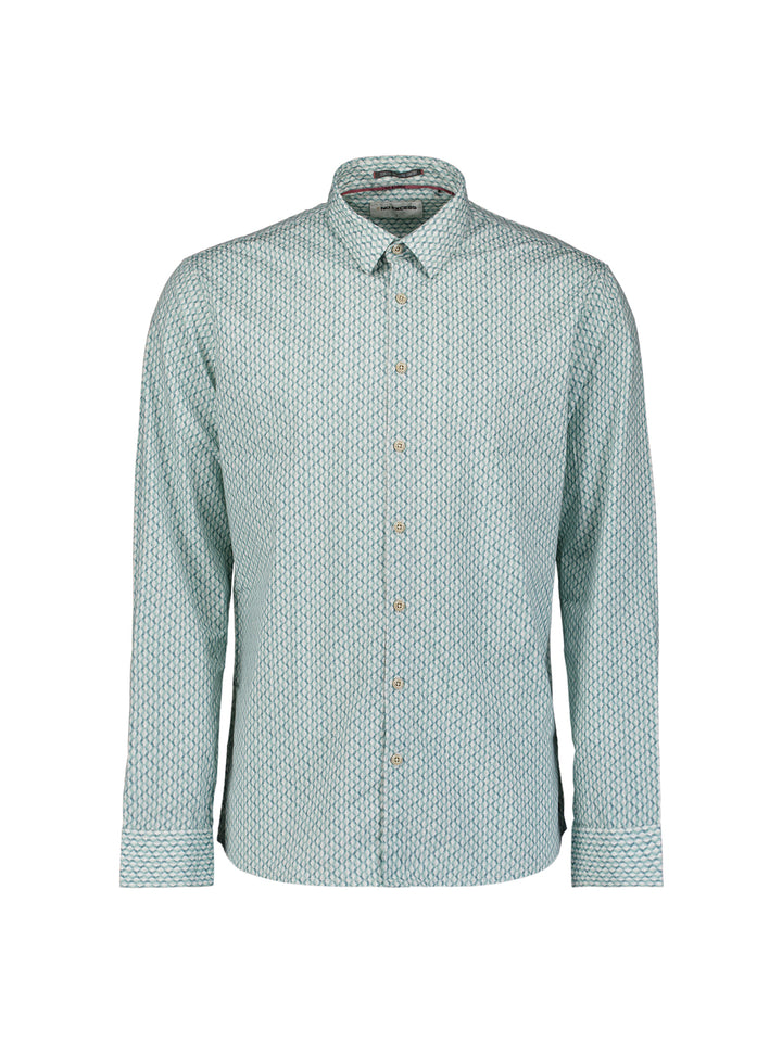 Shirt Stretch Allover Printed, Seablue 039 Bild 5