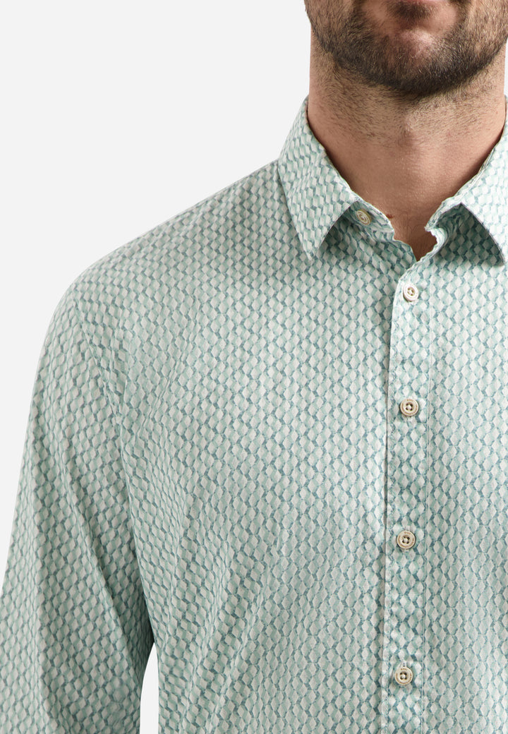Shirt Stretch Allover Printed, Seablue 039 Bild 7