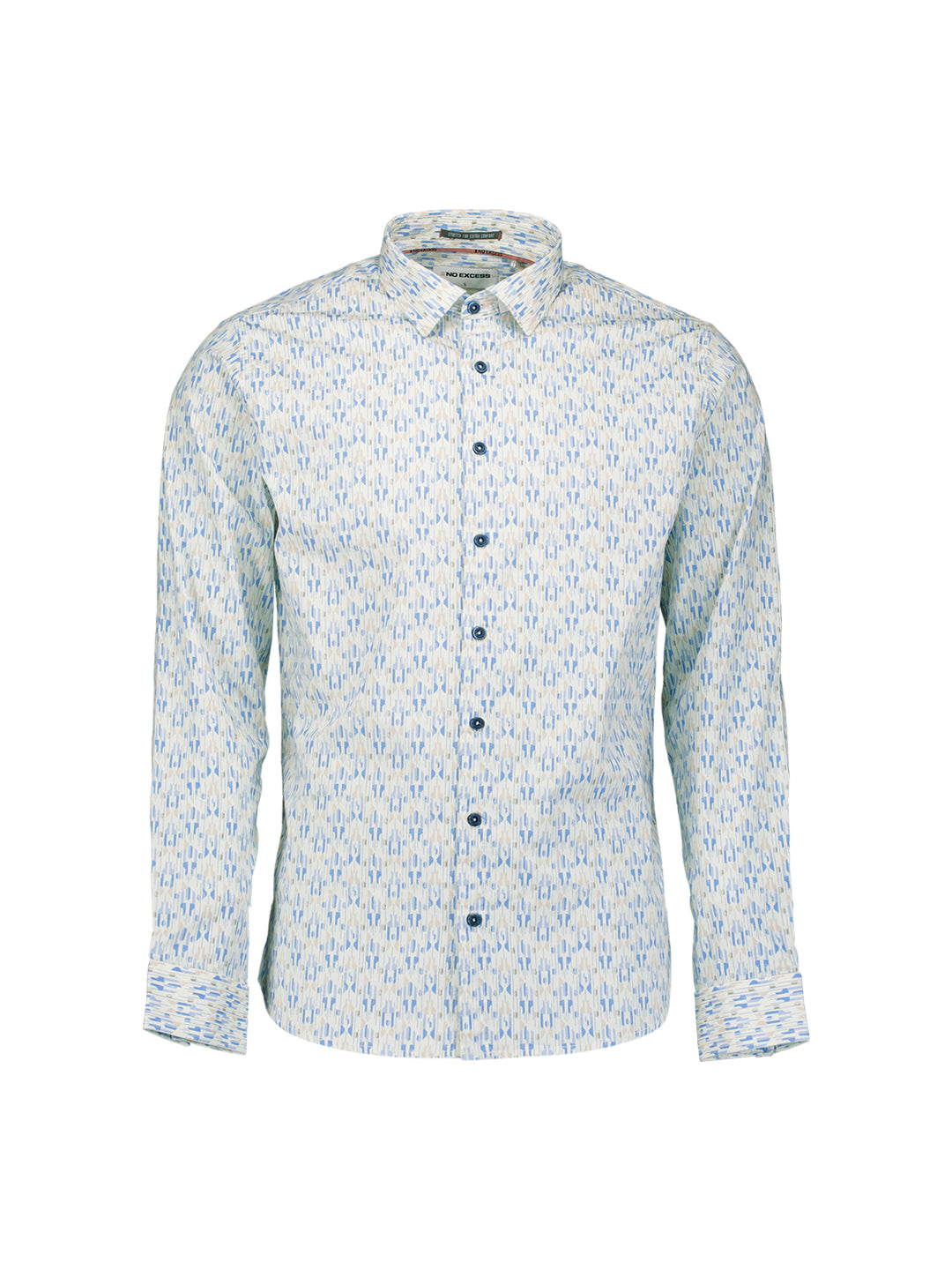 Shirt Stretch Allover Printed, Blue 030 Bild 1