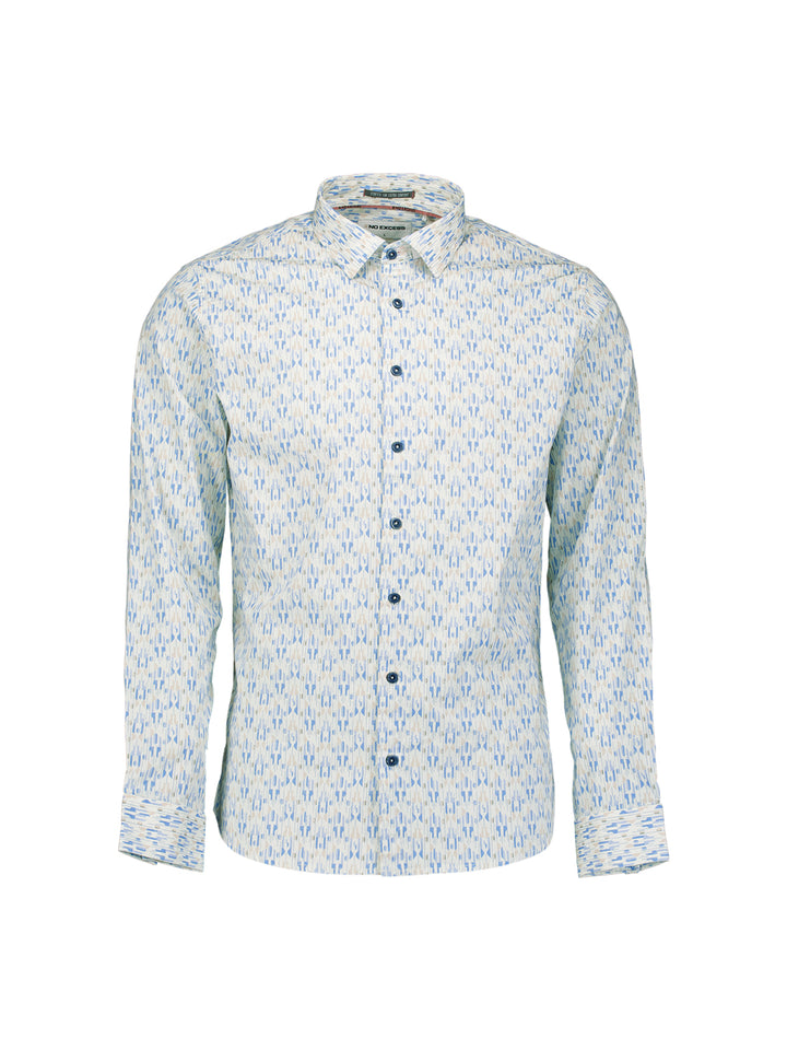 Shirt Stretch Allover Printed, Blue 030 Bild 1