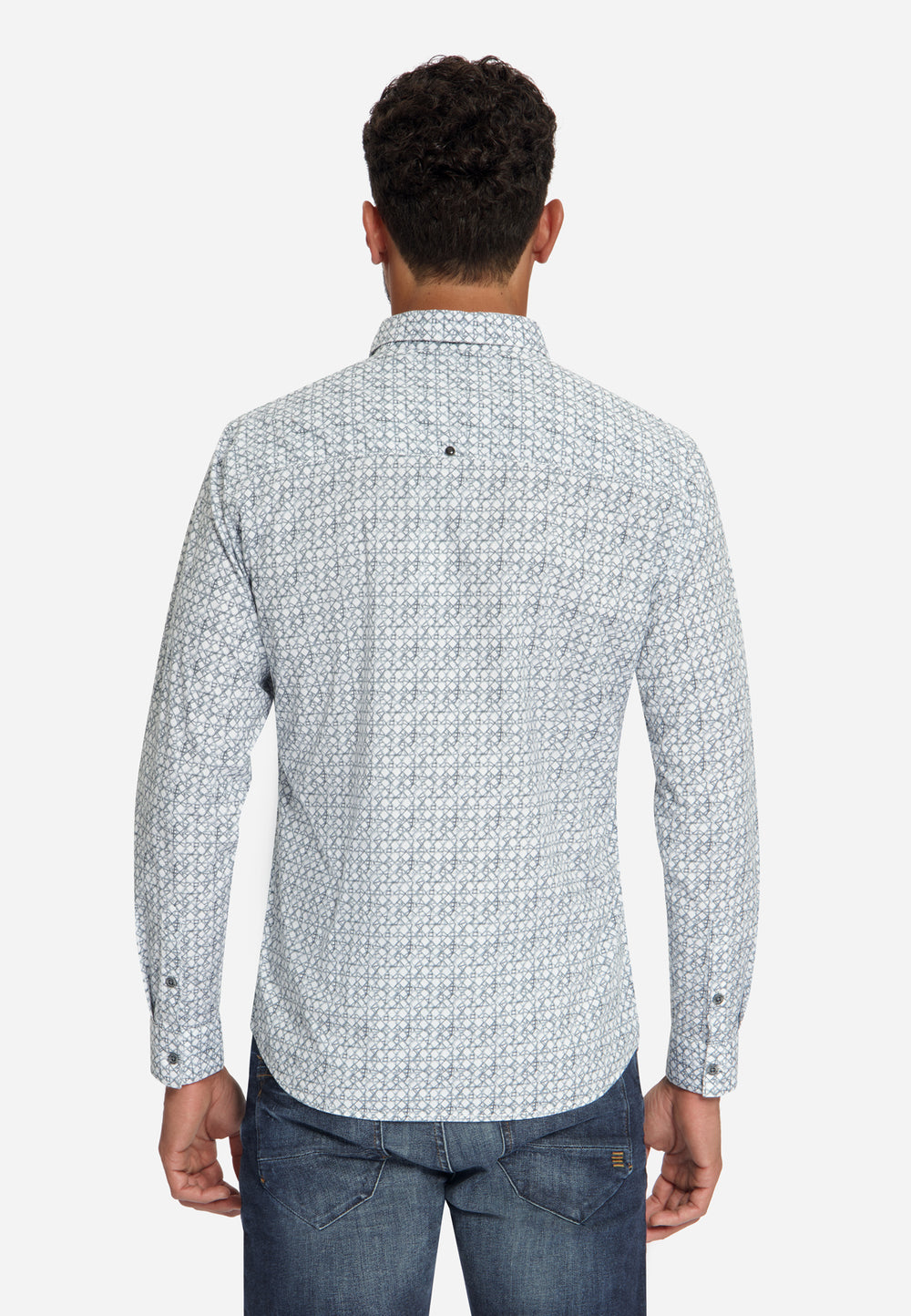 Shirt Stretch Allover Printed, Dusty Blue 138 Bild 2