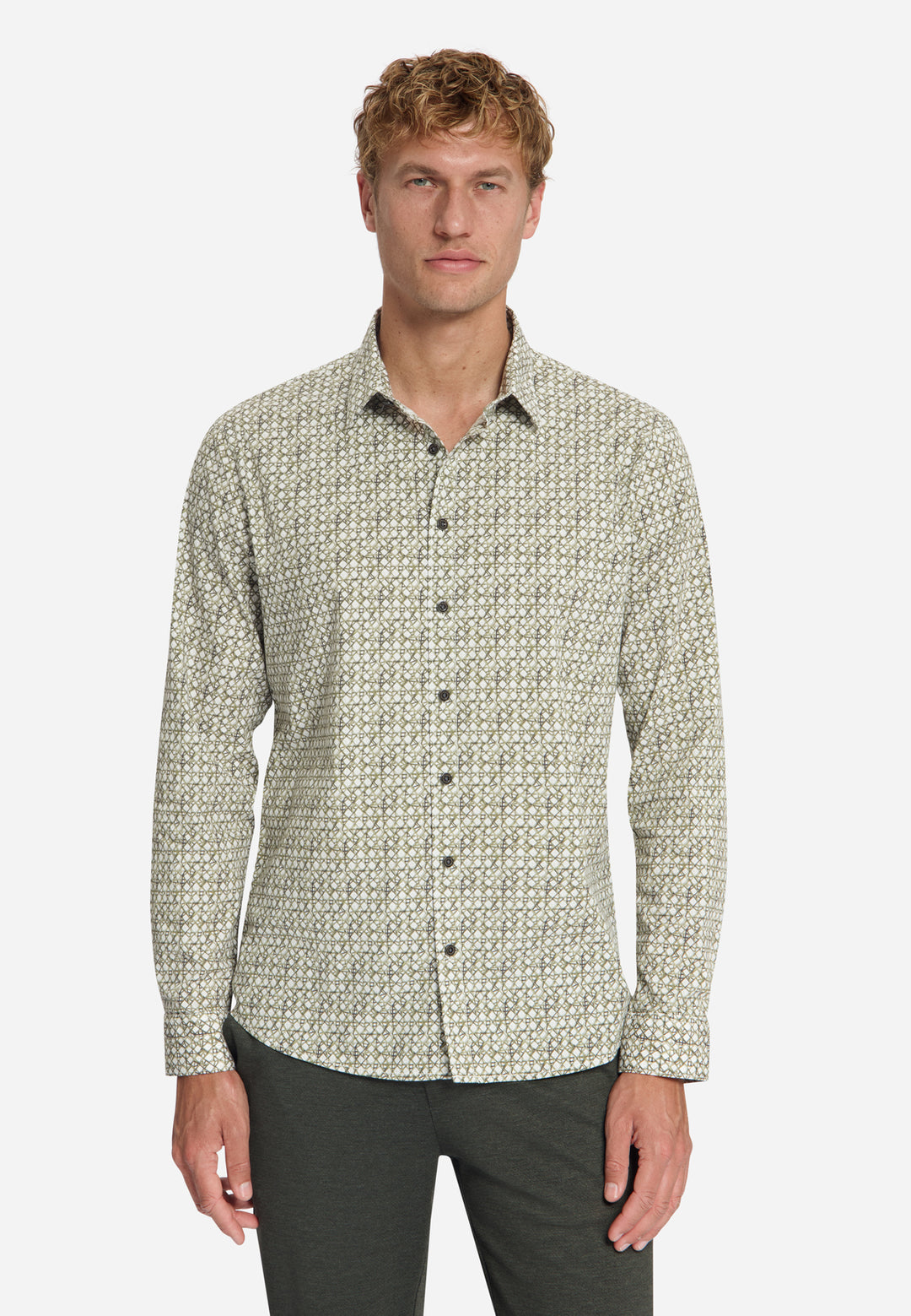 Shirt Stretch Allover Printed, Moss 152 Bild 1