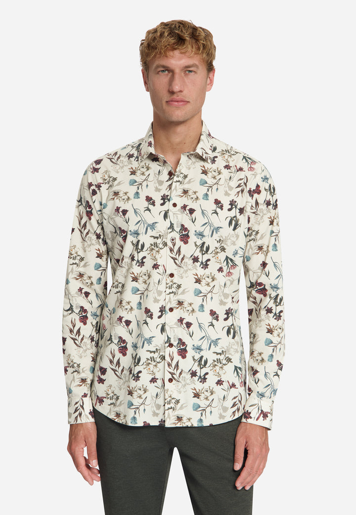 Shirt Stretch Allover Printed, Stone 014 Bild 1