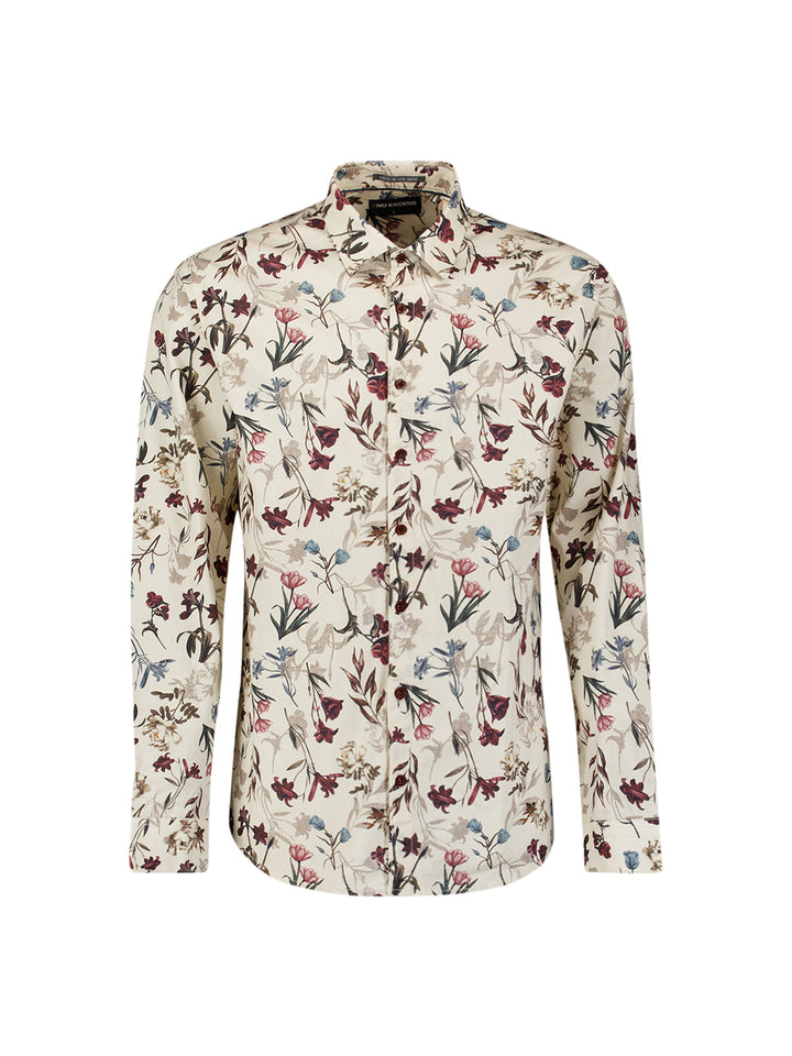 Shirt Stretch Allover Printed, Stone 014 Bild 5