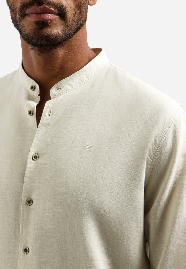 Shirt With Linen Granddad, Desert 045 Bild 7