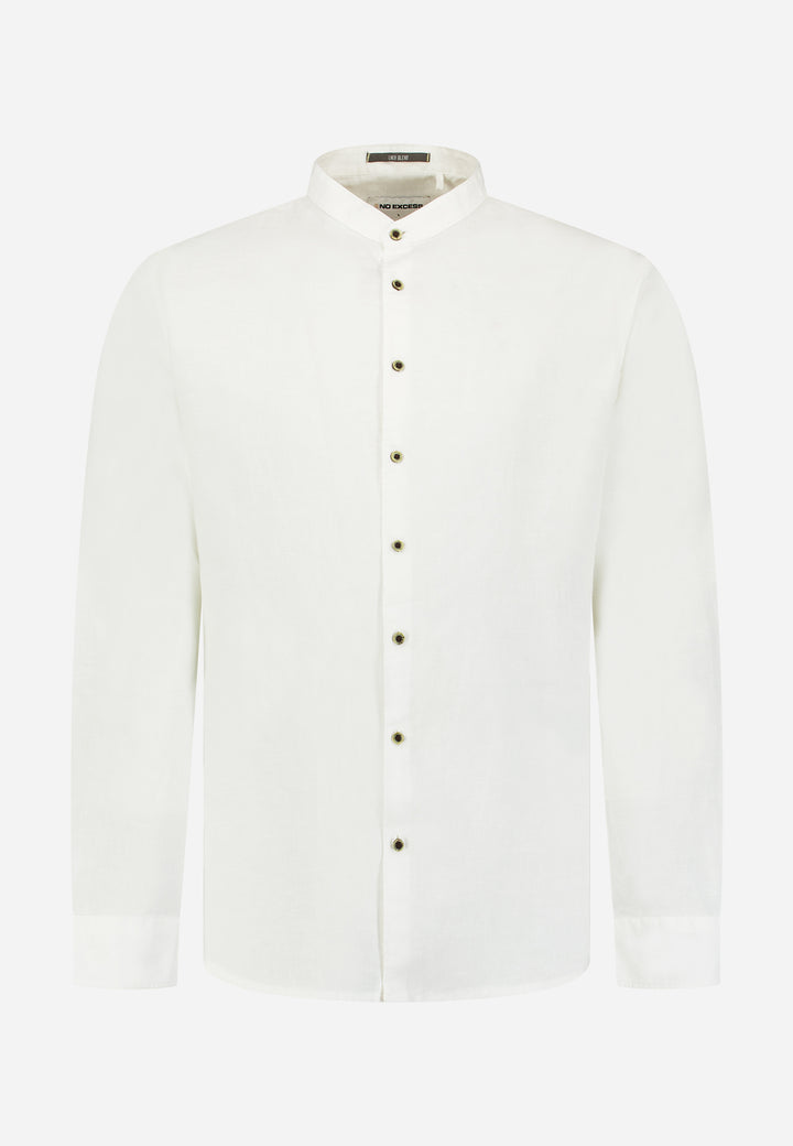 Shirt With Linen Granddad, White 010 Bild 5