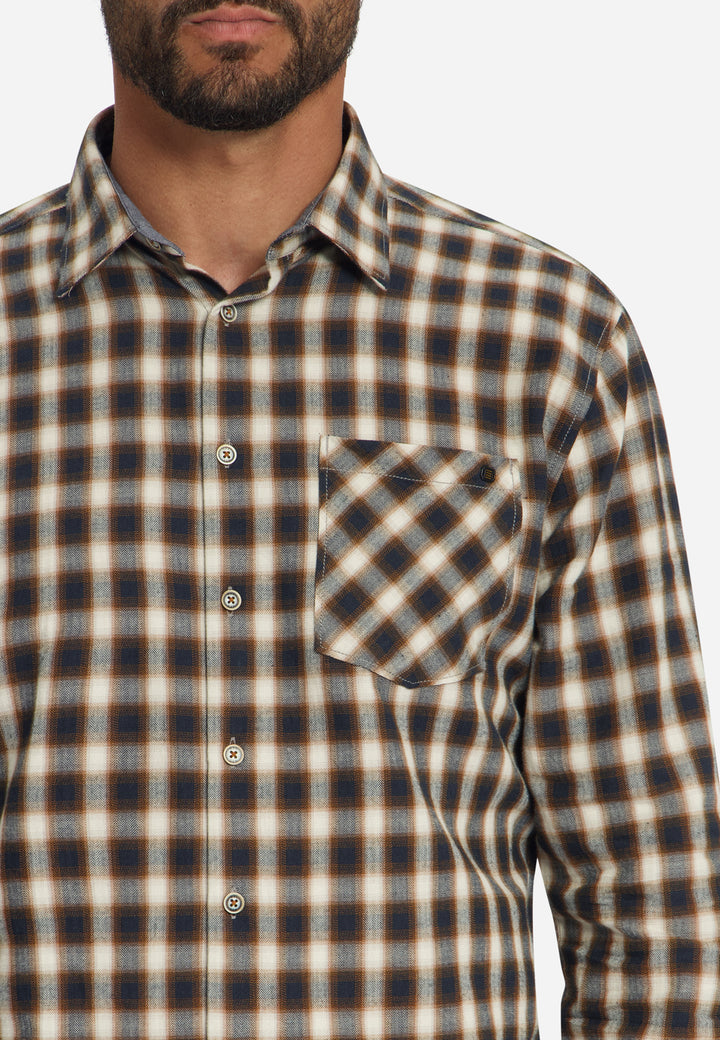 Shirt Yarn Dyed Check, Herringbone Weave, Caramel 048 Bild 7