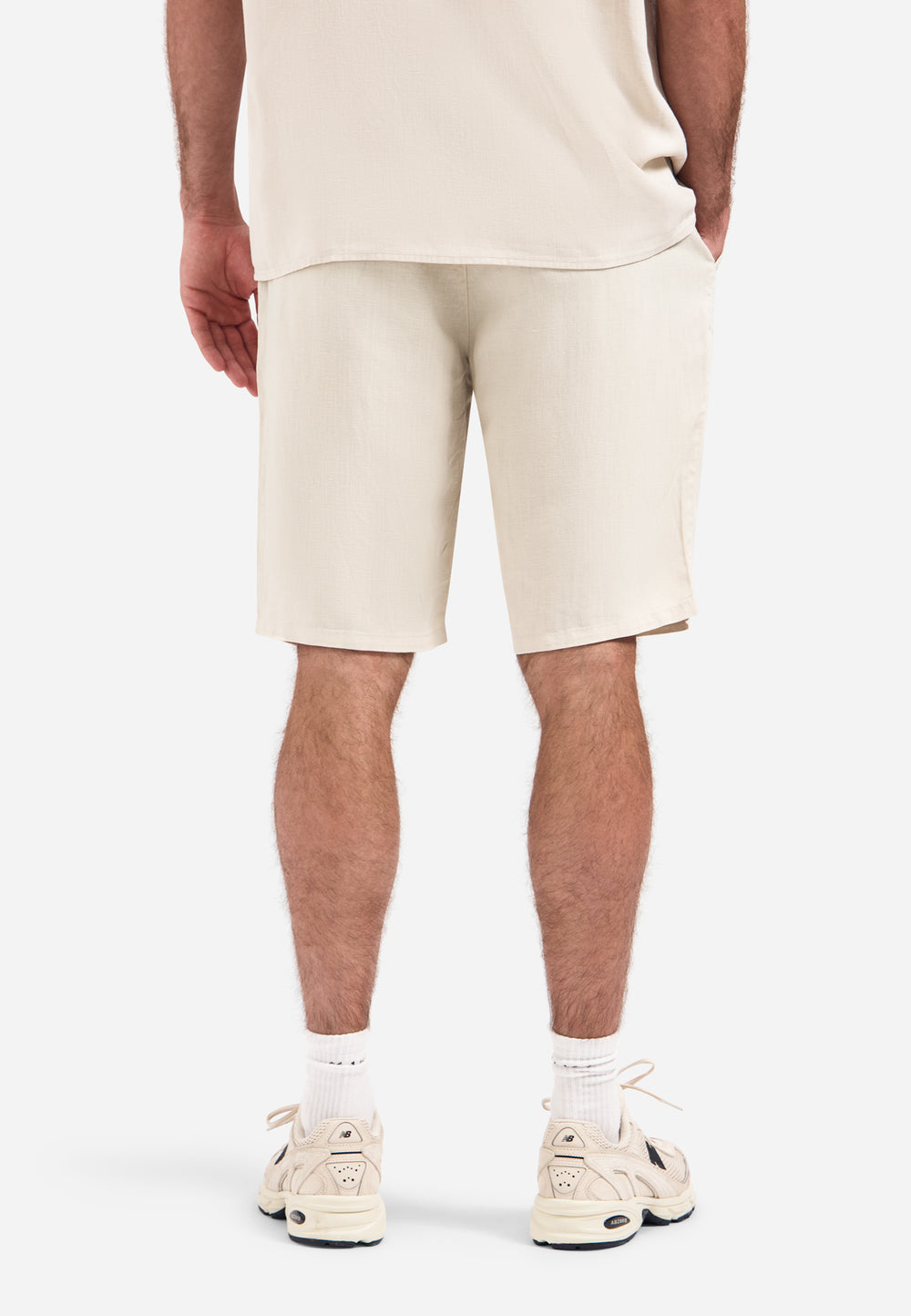 Short Chino With Linen, Garment Dyed, Stone 014 Bild 2