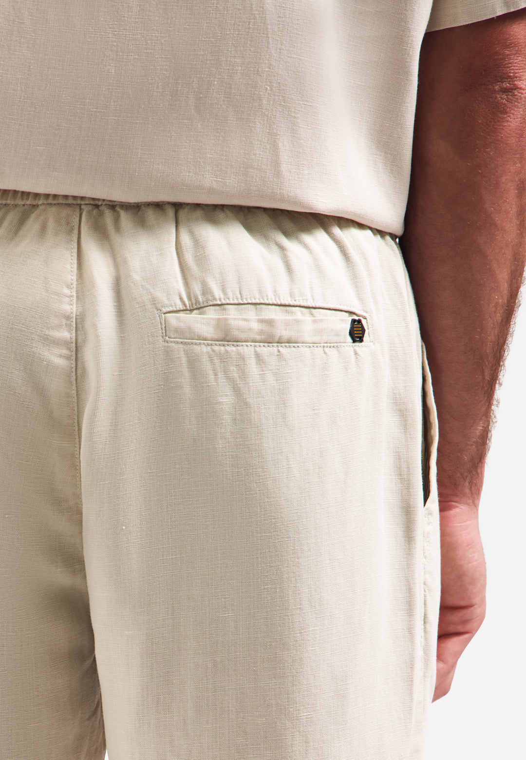 Short Chino With Linen, Garment Dyed, Stone 014 Bild 7