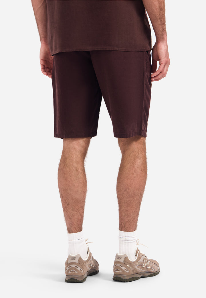 Short Chino With Linen, Garment Dyed, Dark Brown 042 Bild 2