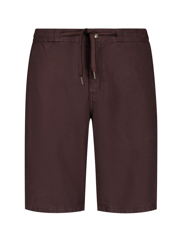 Short Chino With Linen, Garment Dyed, Dark Brown 042 Bild 5