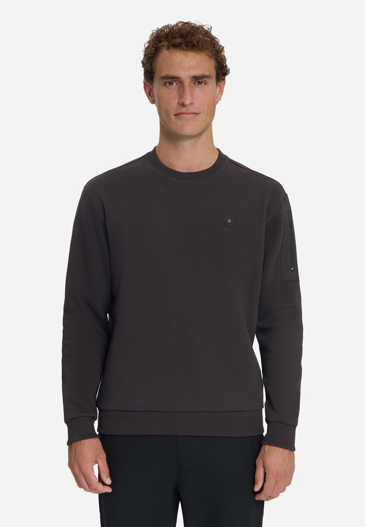 Sweater Crewneck Brushed inside, Dark Brown 042 Bild 1