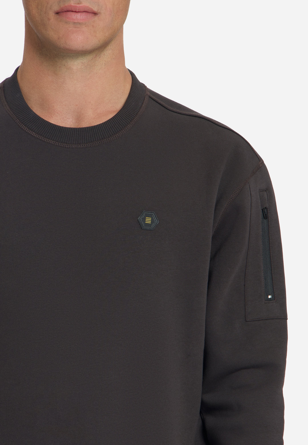 Sweater Crewneck Brushed inside, Dark Brown 042 Bild 7