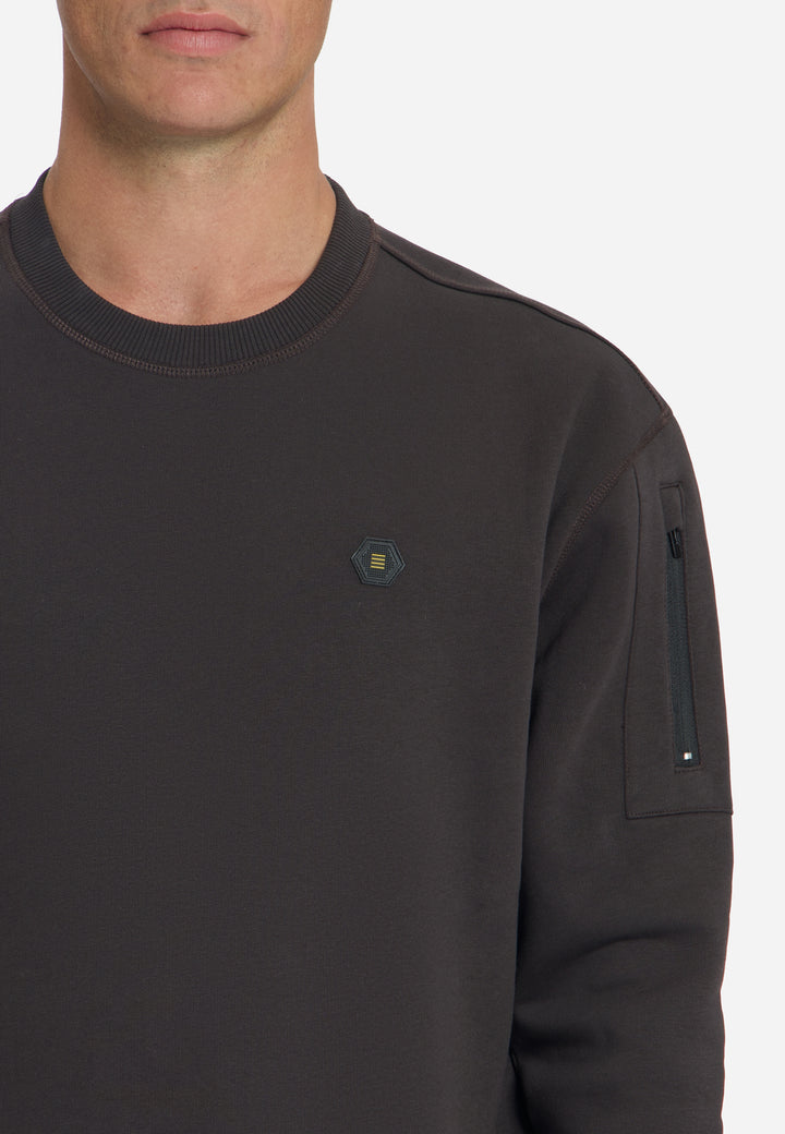 Sweater Crewneck Brushed inside, Dark Brown 042 Bild 7