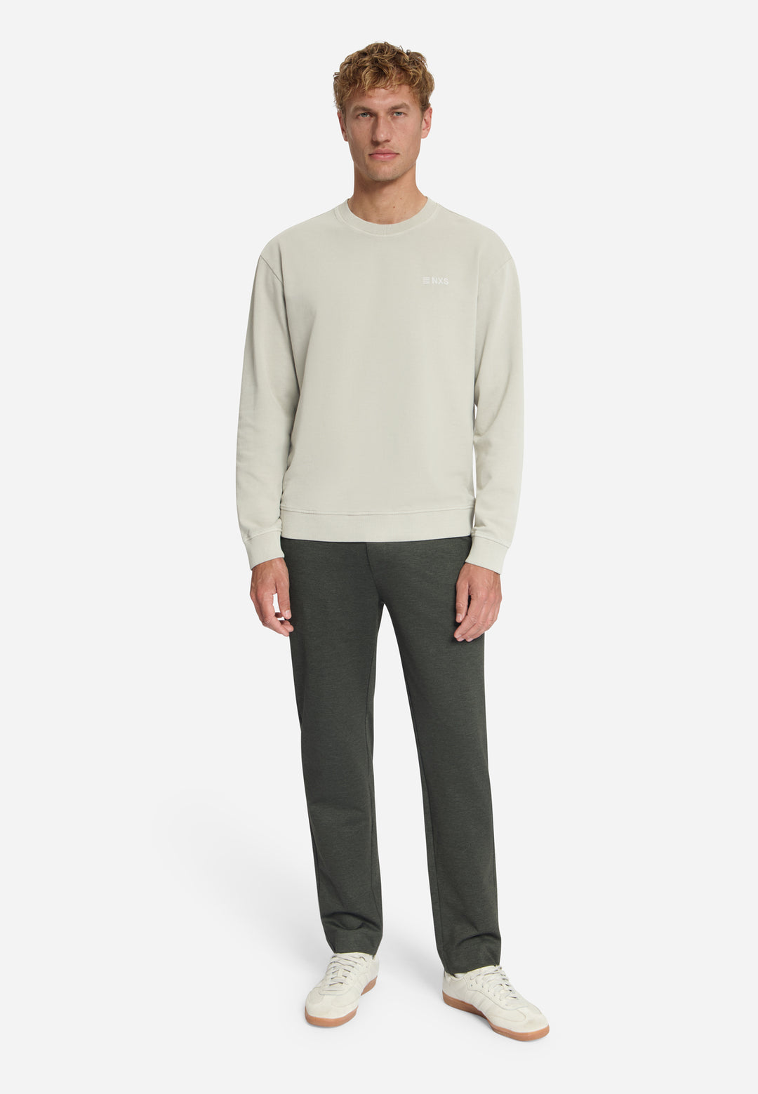Sweater Crewneck French Terry Garment Dyed, Cement 122 Bild 3